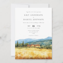 Código QR de Aquarela Rústica da Toscana Casamento