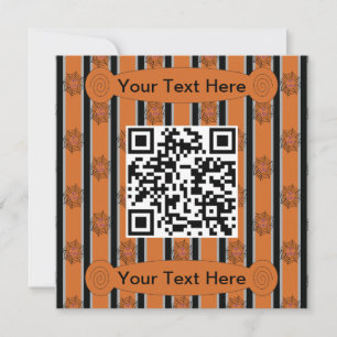 Convite Código QR de aranha de Halloween e Rico