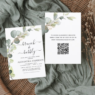 Convite Código QR de Brunch e Chá de panela Borracha Eucal