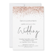 Código QR de casamento brilhante em rosa dourado e