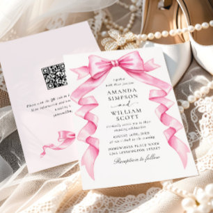 Convite Código QR de Casamento de Arco de Casamento de Pal