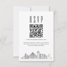 Convite Código QR de Casamento de Boston RSVP