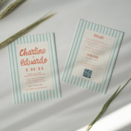 Convite Código QR de Casamento de Casamento de Escrita Man