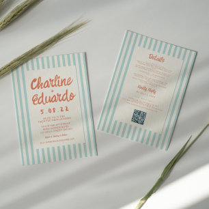 Convite Código QR de Casamento de Casamento de Escrita Man