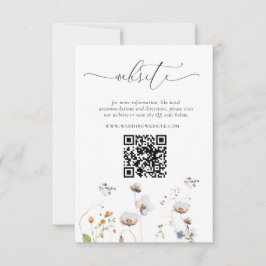Convite Código QR de Casamento de Flores Selvagens Elegant