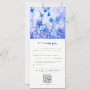 Convite Código QR de Casamento de Jardim Azul de inverno R