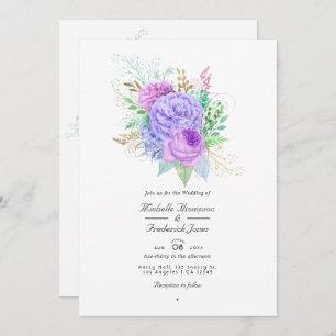 Convite Código QR de Casamento de Mola Floral Rsvp
