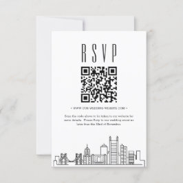 Convite Código QR de Casamento de Pittsburgh RSVP