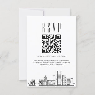 Convite Código QR de Casamento de Pittsburgh RSVP