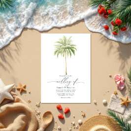 Convite Código QR de Casamento de Praia Chic Costeira