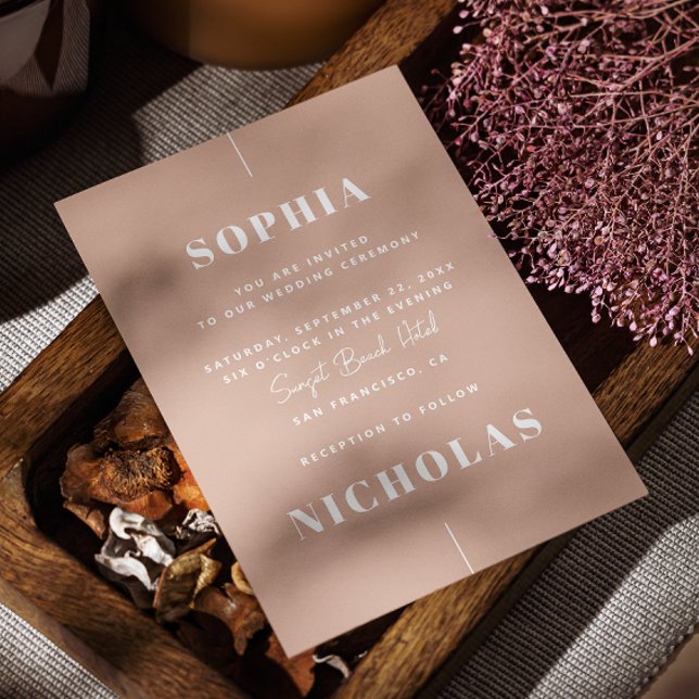 Convite Código QR de casamento Elegante rosa pálido e mini (Criador carregado)