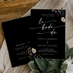 Convite Código QR de casamento espanhol boho selvagem capr