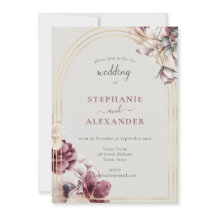 Código QR de Casamento Floral de Ameixa Empoeirada