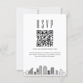 Convite Código QR de Casamento Houston RSVP