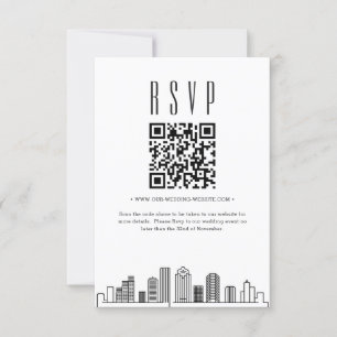 Convite Código QR de Casamento Houston RSVP