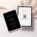 Convite Código QR de Casamento Moderno Mínimo Preto e Bran<br><div class="desc">Concurso de casamento de código QR preto e branco minimalista elegante.</div>