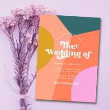 Código QR de Casamento Retroativo Colorido Moderno