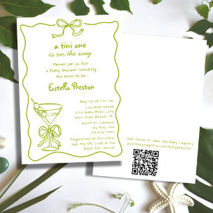 Convite Código QR de Chá de Bebê do Martini Verde Capricho