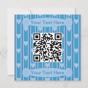 Convite Código QR de Coração Divertido e Elegante