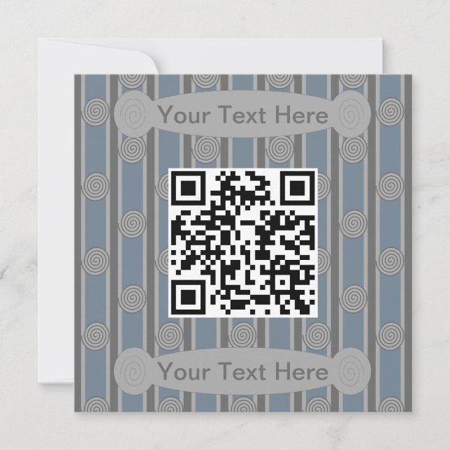 Convite Código QR de espiral divertida e Rico (Frente)