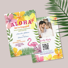Convite Código QR de Festa de noivado Luau