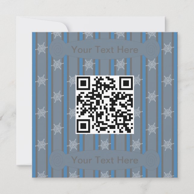 Convite Código QR de Floco de Neve Divertido e Rico (Frente)