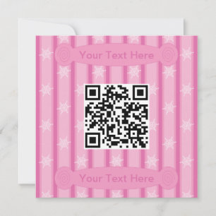 Convite Código QR de Floco de Neve Rosa Divertido e Chique