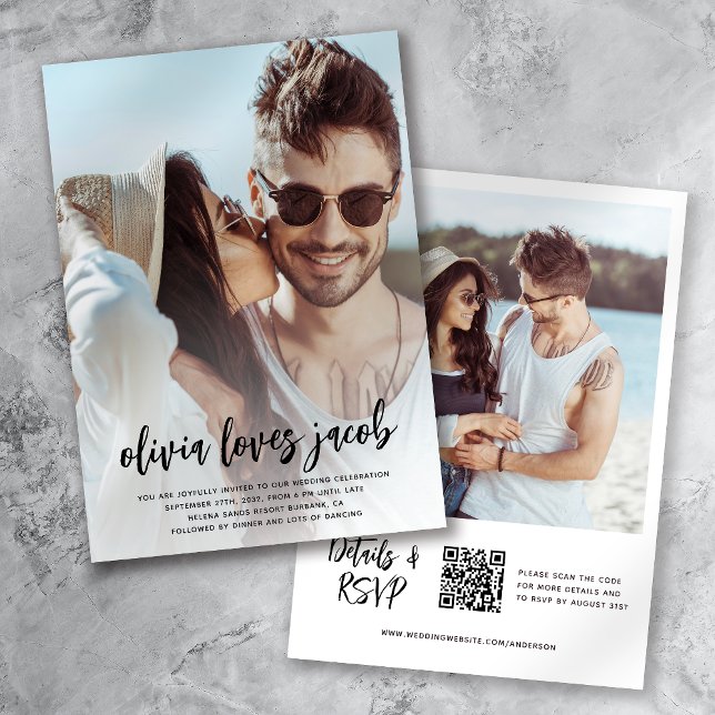 Convite Código QR de Foto Casual Casual (Criador carregado)