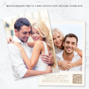 Convite Código QR de Foto Código Dourado Cream Fundo Vellu