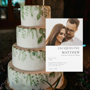 Convite Código QR de Foto de Casal Contemporâneo Casamento