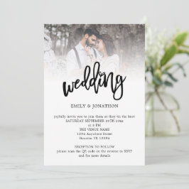 Convite Código QR de Foto de Casamento com Letra Moderna A