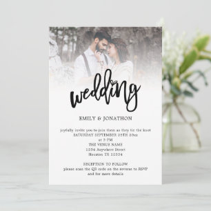 Convite Código QR de Foto de Casamento com Letra Moderna A