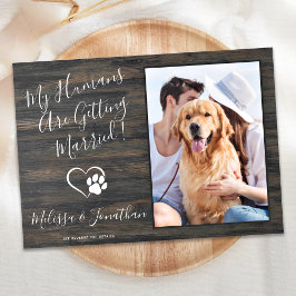 Convite Código QR de Foto de Casamento de Pet Rústico Tudo