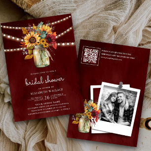 Convite Código QR de Foto de Chuveiro de Noiva de Girassói
