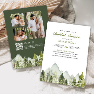 Convite Código QR de Foto de Floresta de Pinheiro de Monta