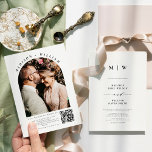 Convite Código QR de Foto do Arch de Casamento Simples Boh<br><div class="desc">Convite de Código QR de Foto de Arch de Casamento Simples Boho</div>