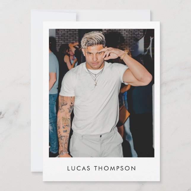 Convite Código QR de Foto do Ator de Influenciador Masculi (Frente)