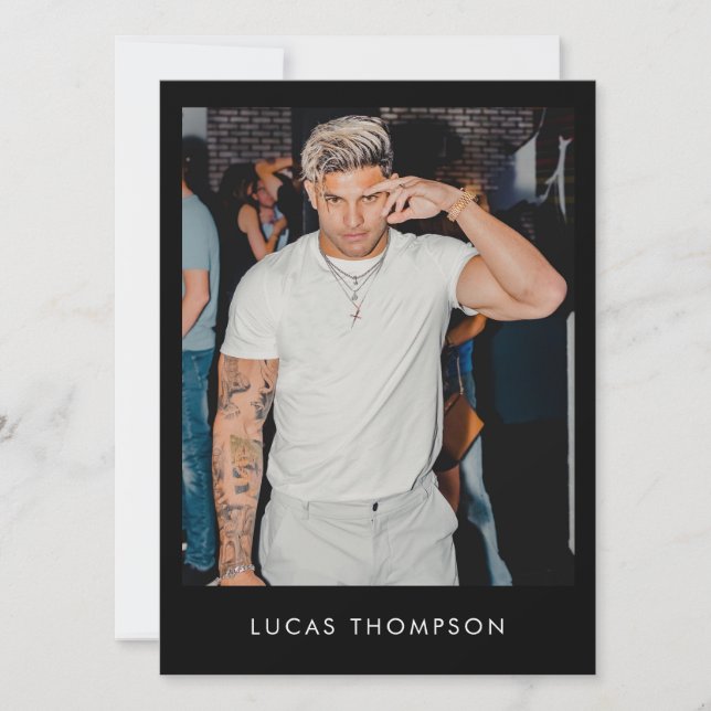 Convite Código QR de Foto do Ator de Influenciador Masculi (Frente)