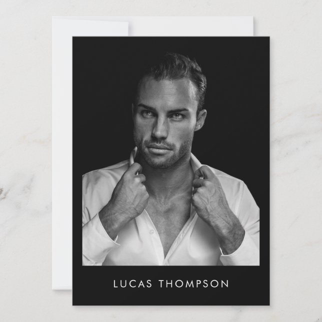 Convite Código QR de Foto do Ator de Modelagem Masculina C (Frente)