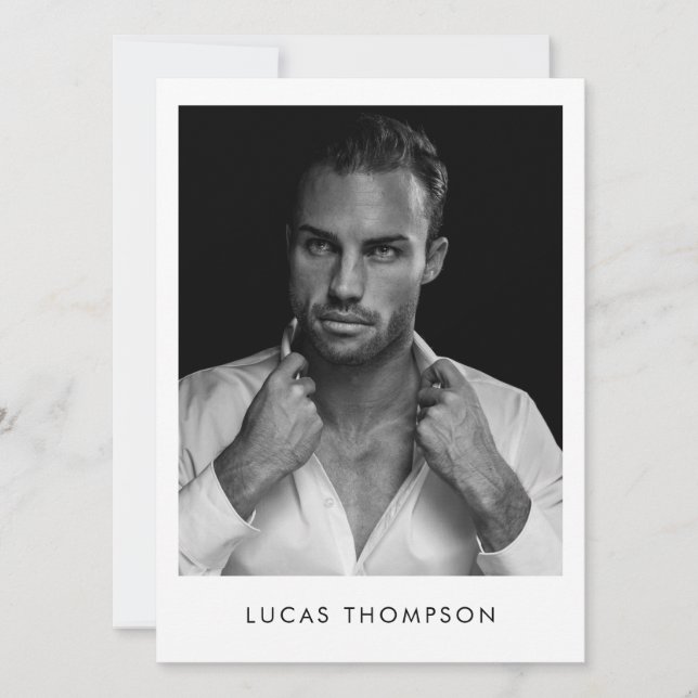 Convite Código QR de Foto do Ator de Modelagem Masculina C (Frente)