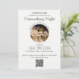 Convite Código QR de Foto do Evento de Jantar de Networkin