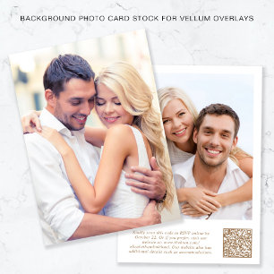 Convite Código QR de Foto Dourado Fundo Branco Sobreposiçã