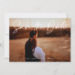 Convite Código QR de Foto Editável Moderno - Salvar o Cart