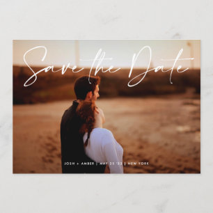 Convite Código QR de Foto Editável Moderno - Salvar o Cart