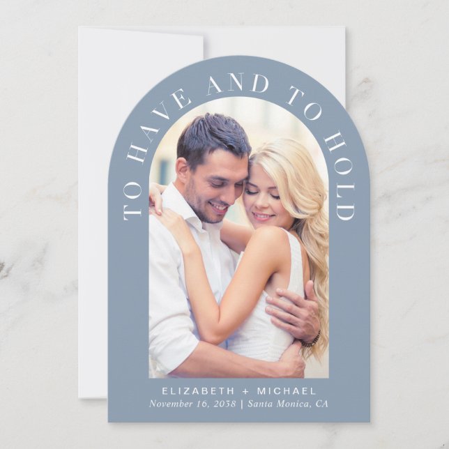 Convite Código QR de Foto em Arco Moderno Tudo em Um Casam (Frente)