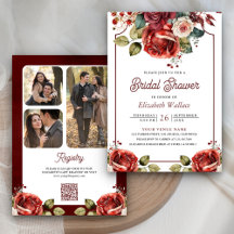 Código QR de Foto Floral de Rosas Vermelhas para C