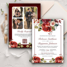 Código QR de Foto Floral de Rosas Vermelhas Românt