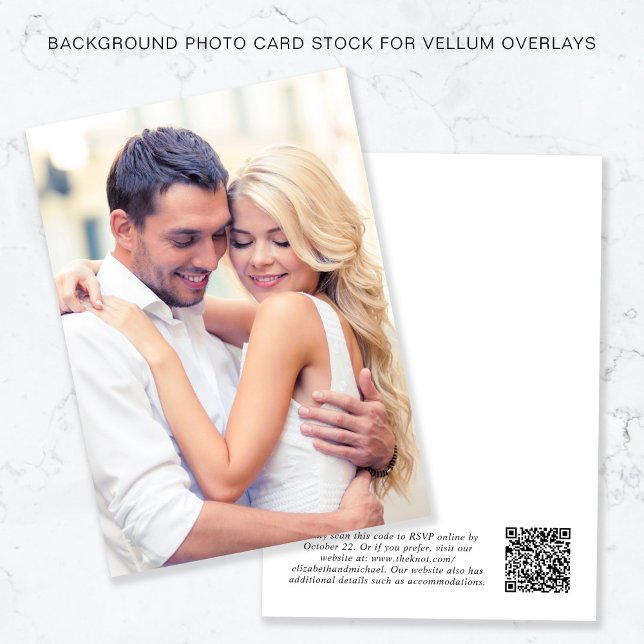 Convite Código QR de Foto Fundo Branco para Sobreposição d (Criador carregado)