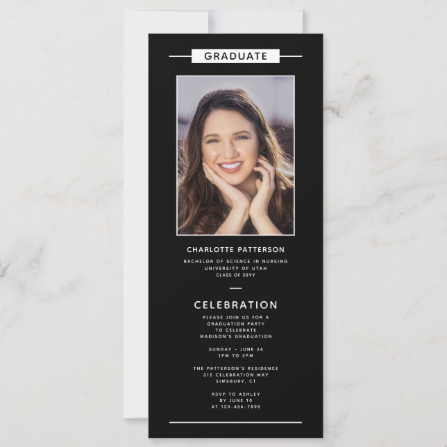 Convite Código QR de Foto Moderna Simples da festa de form (Frente)