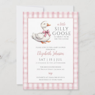 Convite Código QR de foto para Chá de Bebê Silly Goose Ros